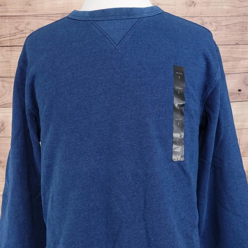 Banana Republic Sweatshirt Mens L Blue Pullover Cotton Crewneck Long Sleeve